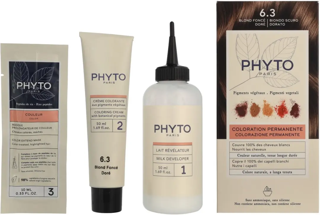 Phyto Phytocolor 6.3 Rubio Oscuro Dorado Permanent Haarkleuring 110ml