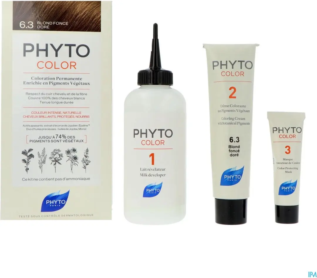 Phyto Phytocolor 6.3 Rubio Oscuro Dorado Permanent Haarkleuring 110ml