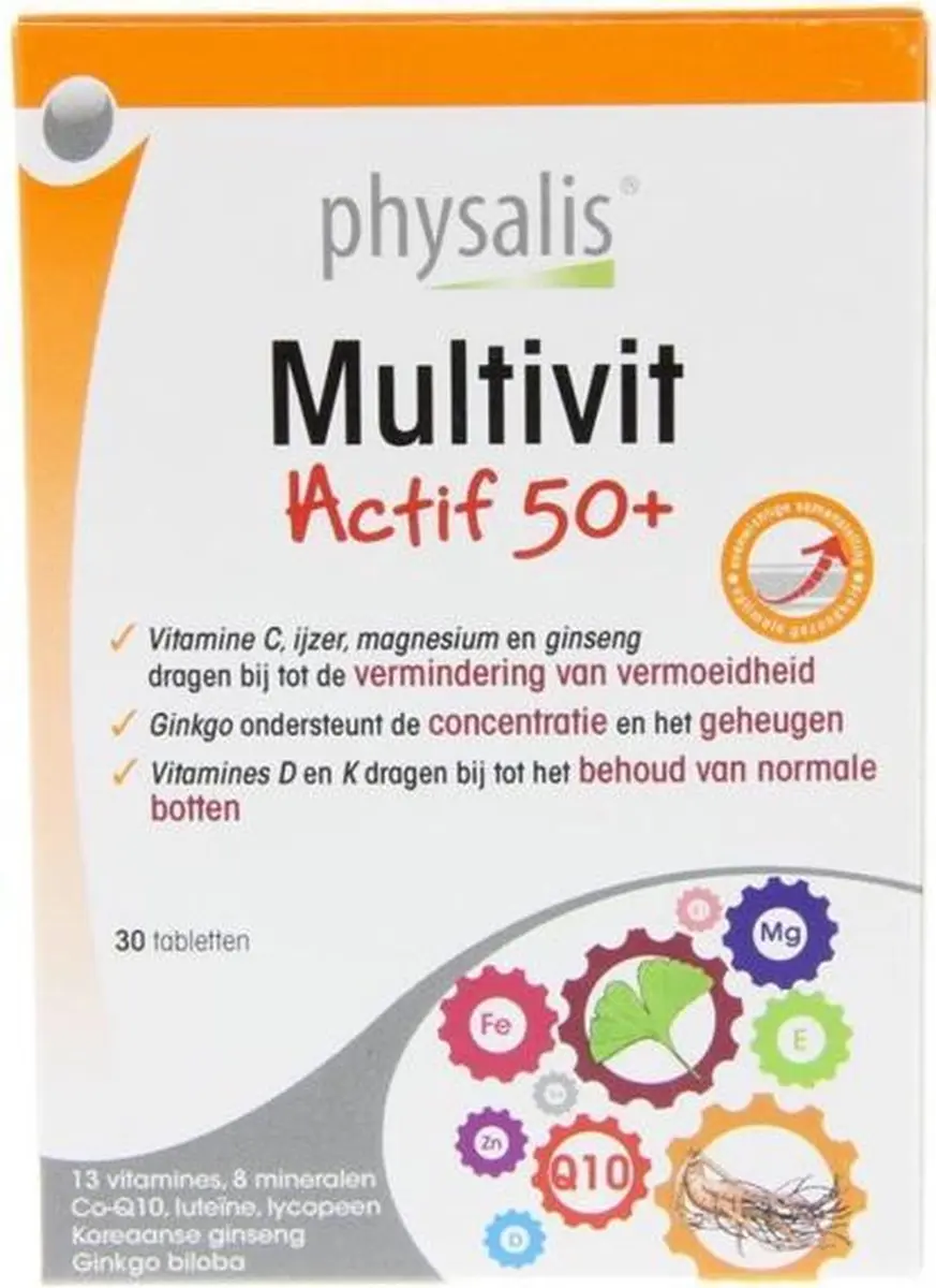 Physalis Multivit Actif 50+ Tabletten - 30 Stuks