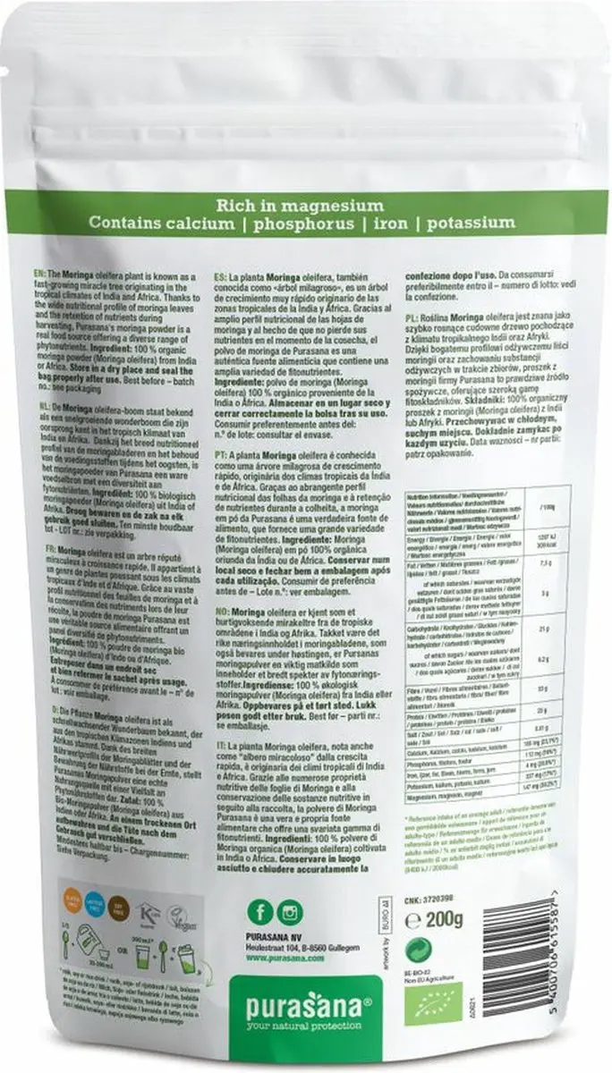 Purasana Moringa Poeder Bio 200g