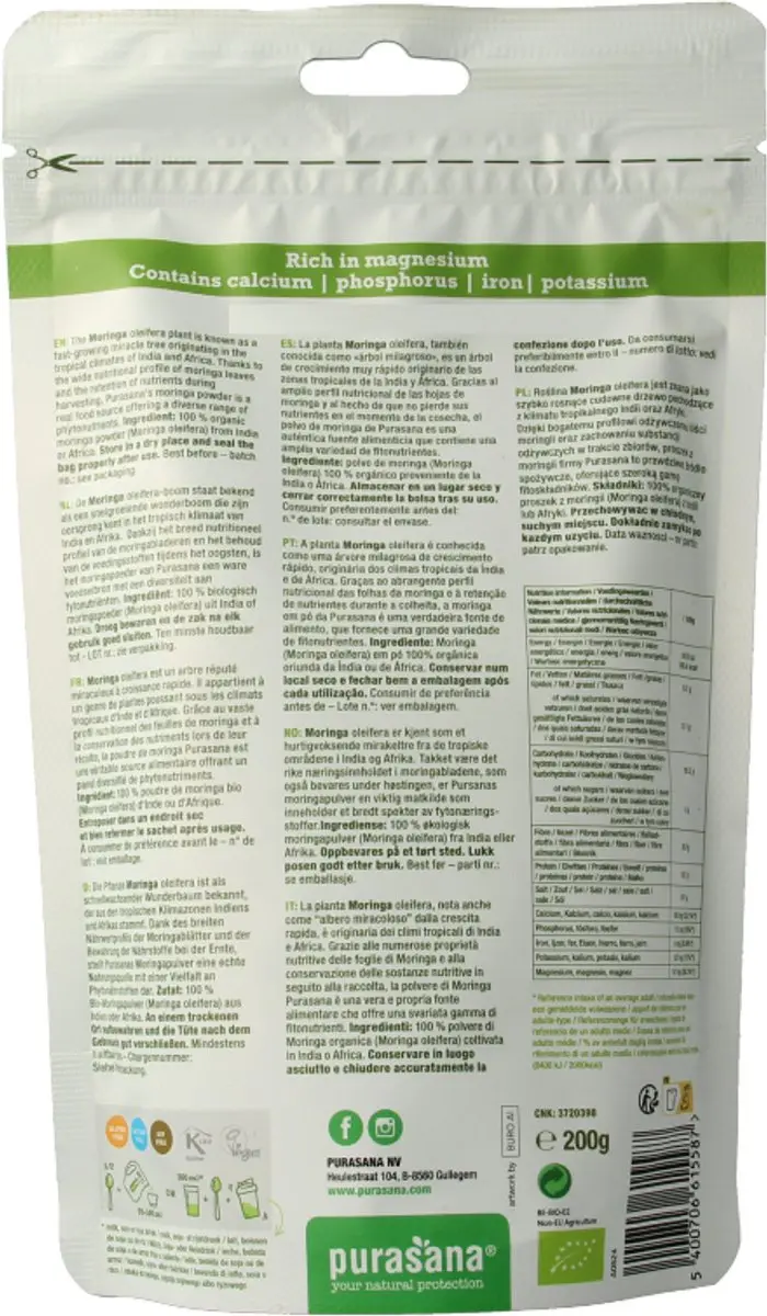 Purasana Moringa Poeder Bio 200g