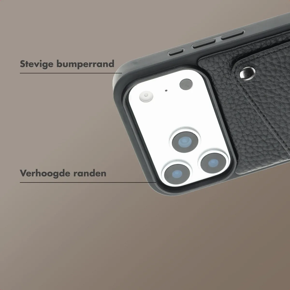 Selencia Hoesje iPhone 17 Pro - Backcover met Pashouder - 2 Stuks - Zwart