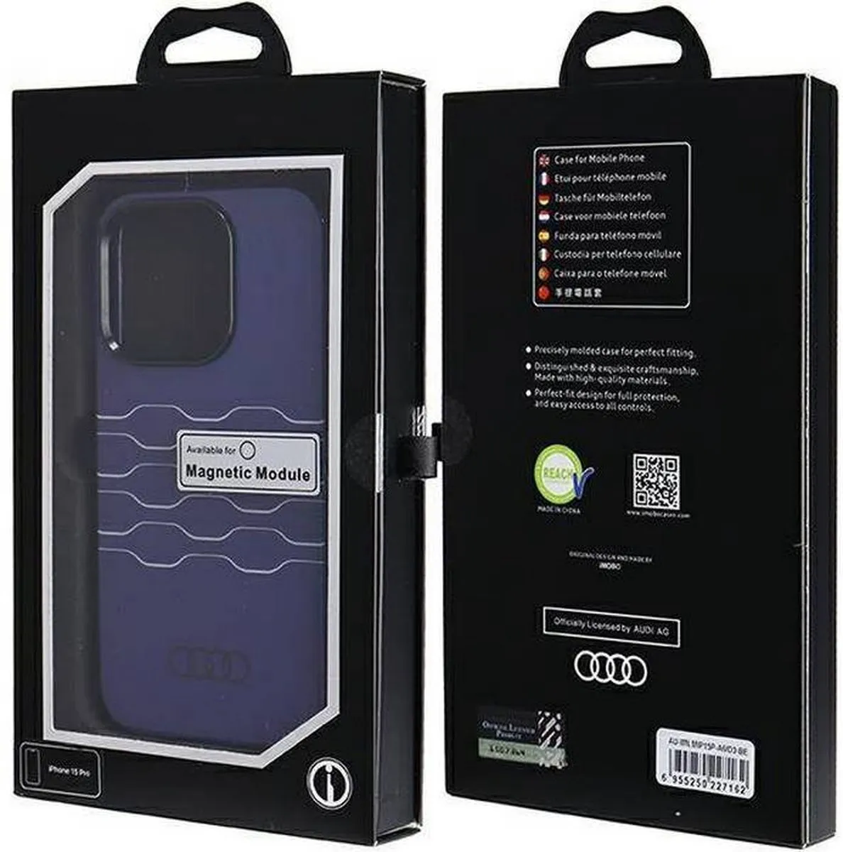 Audi IML Grille Pattern Back Case MagSafe - iPhone 15 Pro - Blauw - afbeelding 4 van 6
