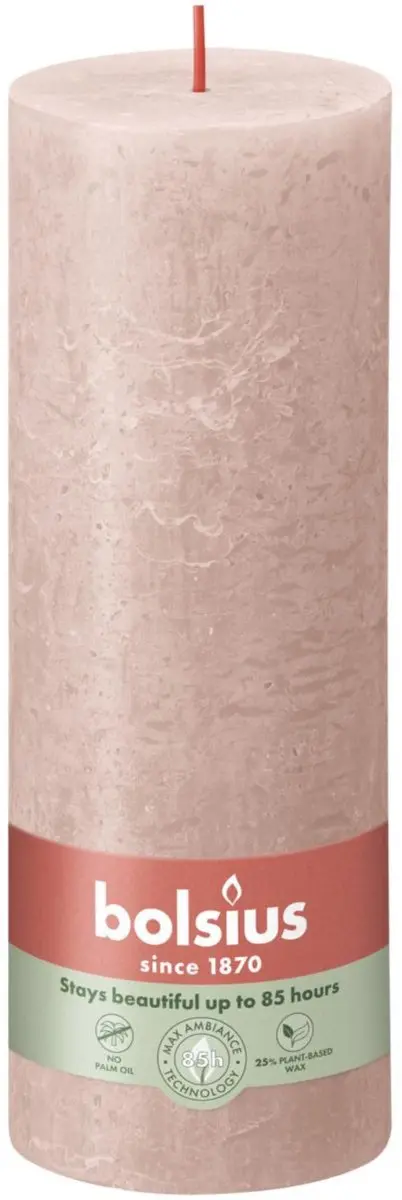 Bolsius Stompkaars Rustiek Misty Pink 19cm