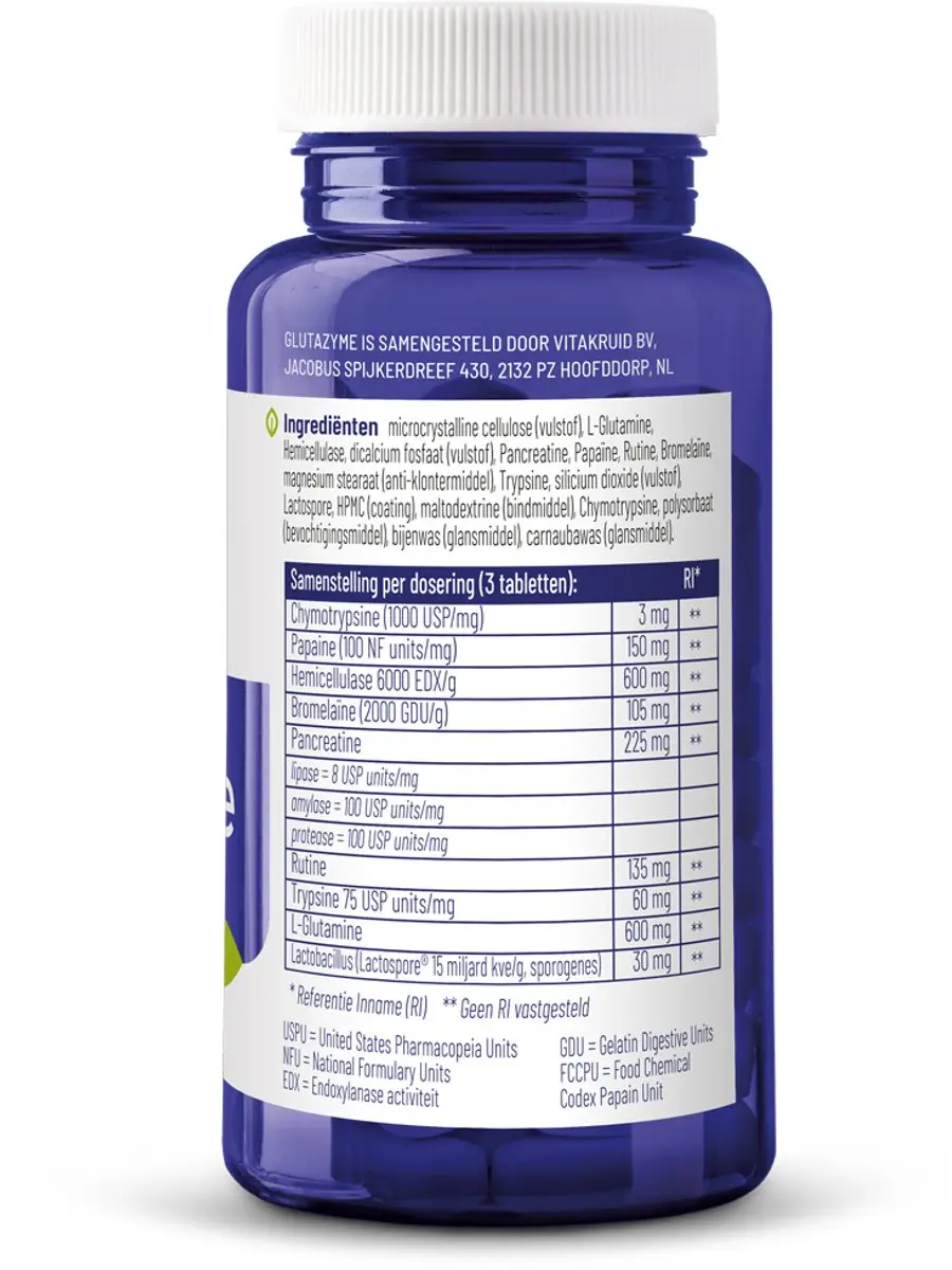 Vitakruid Glutazyme 90 Tabletten - afbeelding 5 van 6