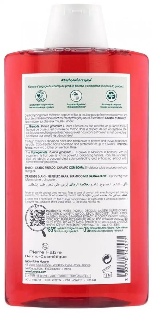 Klorane Shampoo Gekleurd Haar Roma Bio 400ml