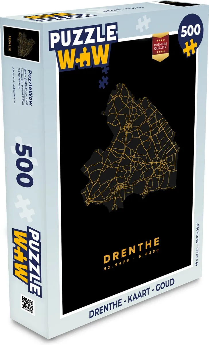 PuzzleWow Drenthe Legpuzzel 500 Stuks - Goud
