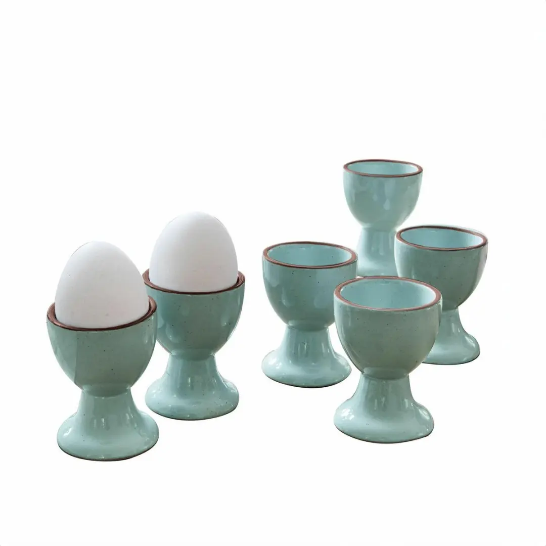 LOBERON Eierdopje set van 6 Biarré turquoise