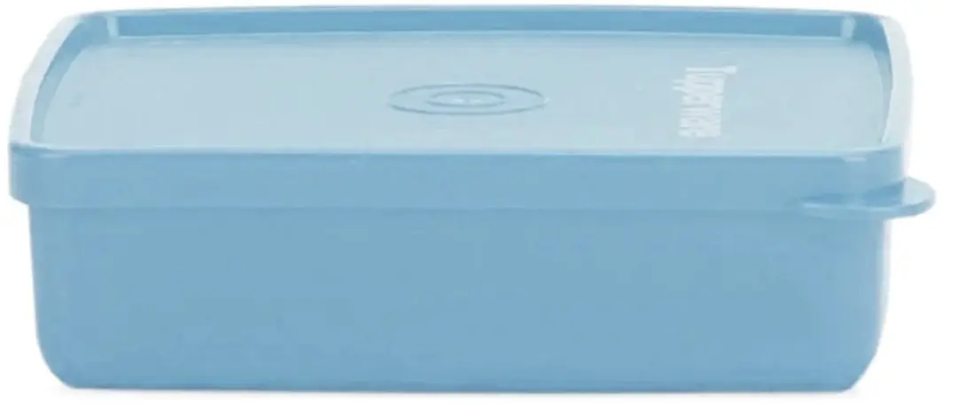 Tupperware KLEINE Broodtrommel Vierkant Blauw
