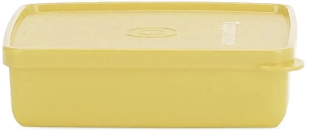 Tupperware KLEINE Broodtrommel Vierkant Geel