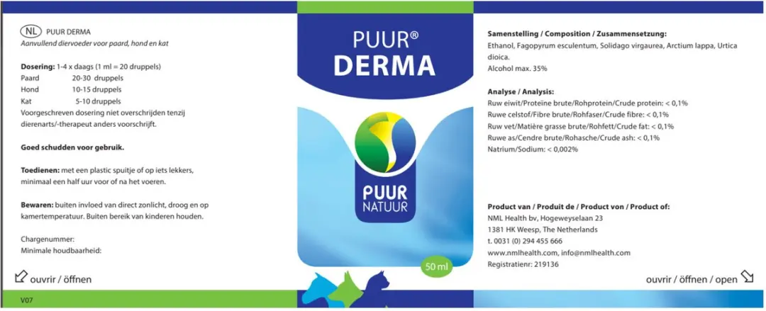 Puur Derma Natuurlijke Hondensnacks 50ml