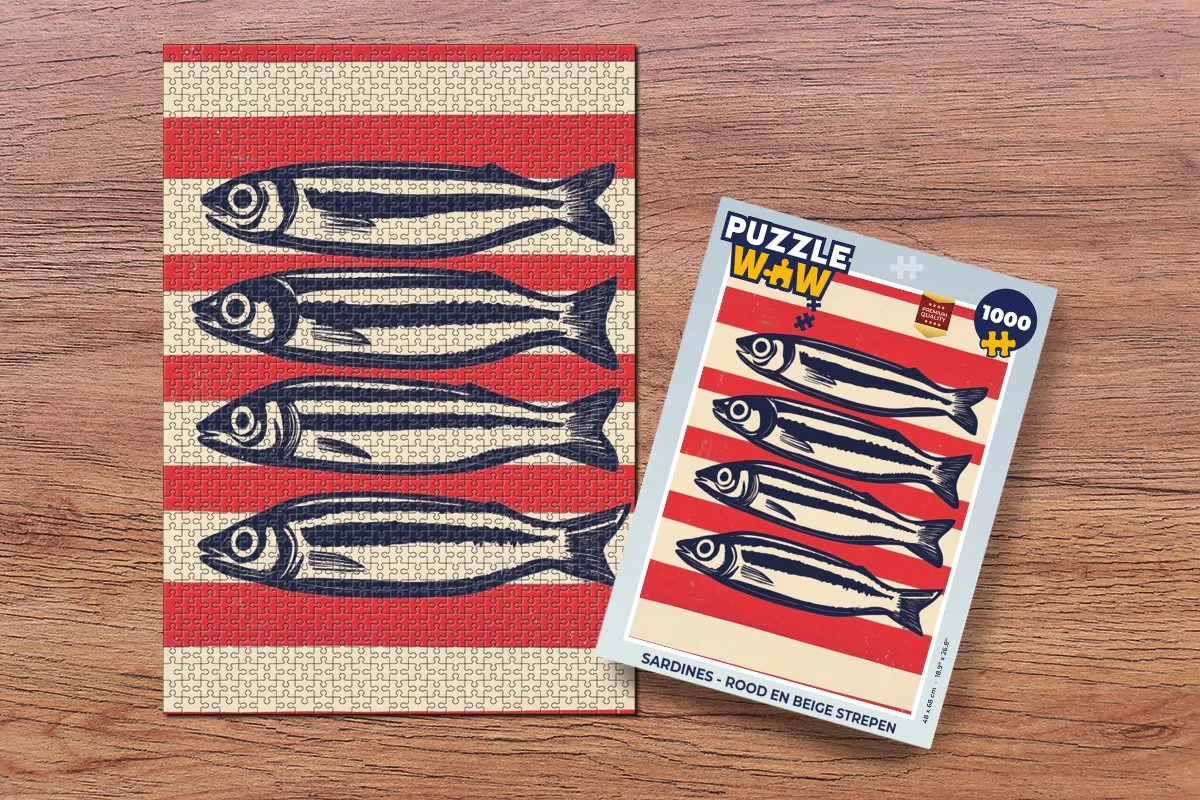 PuzzleWow Sardines Legpuzzel 1000 Stuks - Strepen