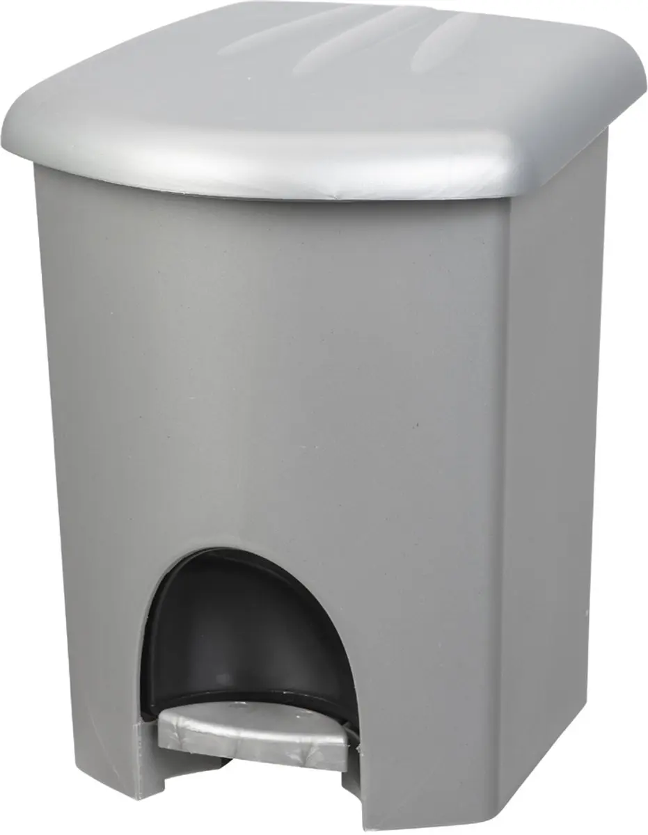 plast team cosmetica-pedaalemmer, 6 liter, zilver