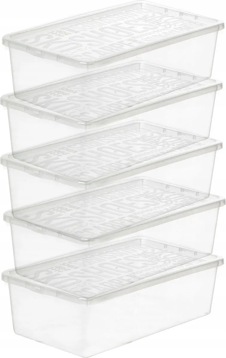 Doos met deksel voor schoenen Plast Team 34x19x11cm transparant