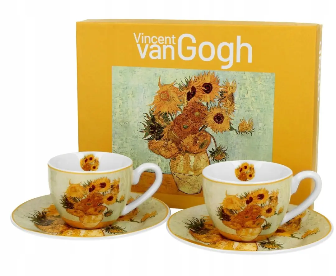 Van Gogh Zonnebloemen Espressokopjes Set (2 stuks, 90ml)