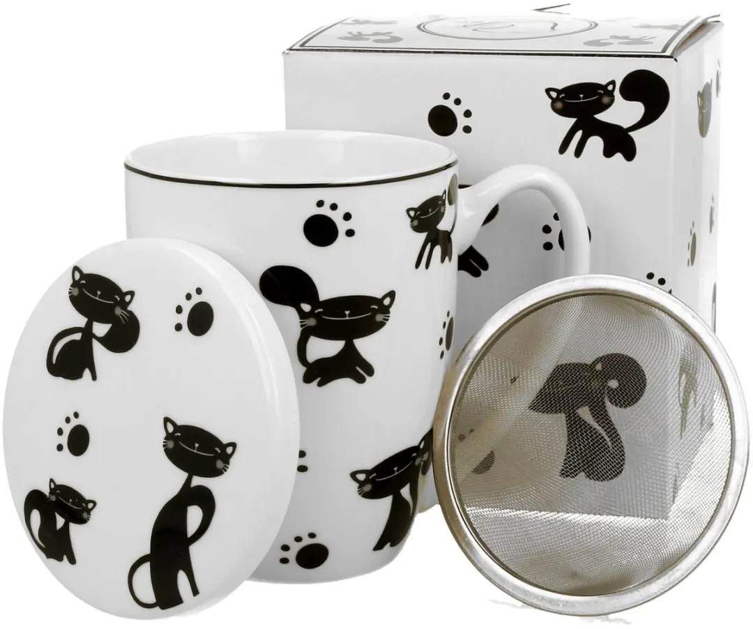 Zwarte Katten Mok met Infuser