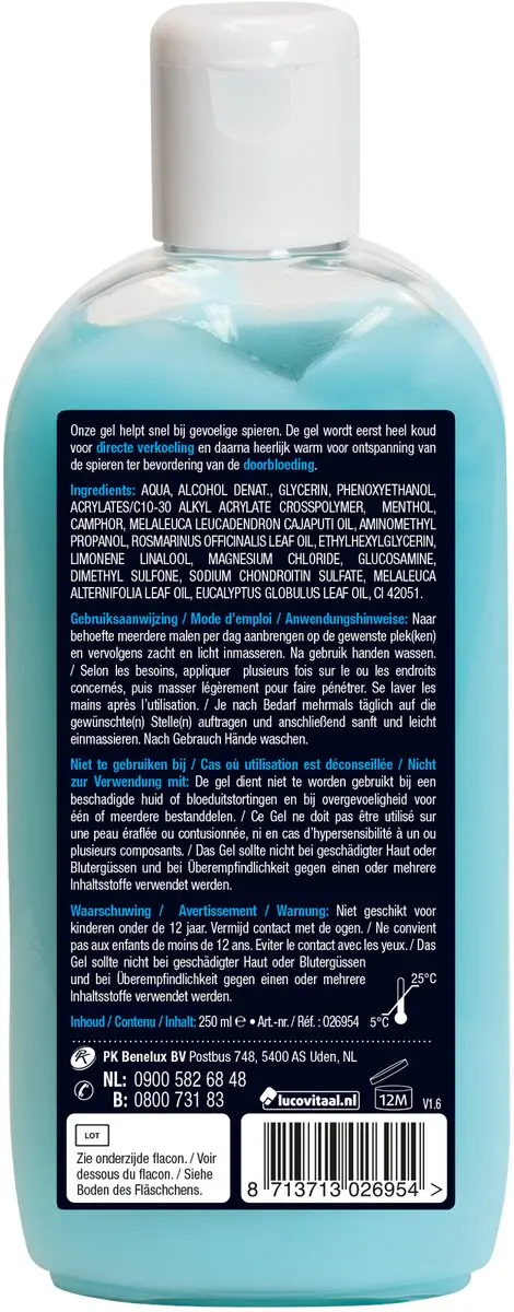 Lucovitaal Hot Ice Spiergel 250ml