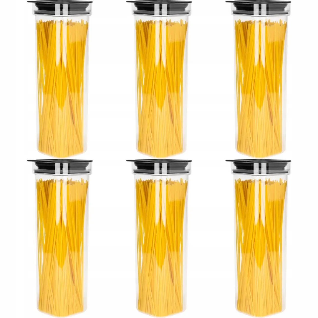 6x Luchtdichte Voorraadpotten 1.7L voor Spaghetti & Droge Voeding
