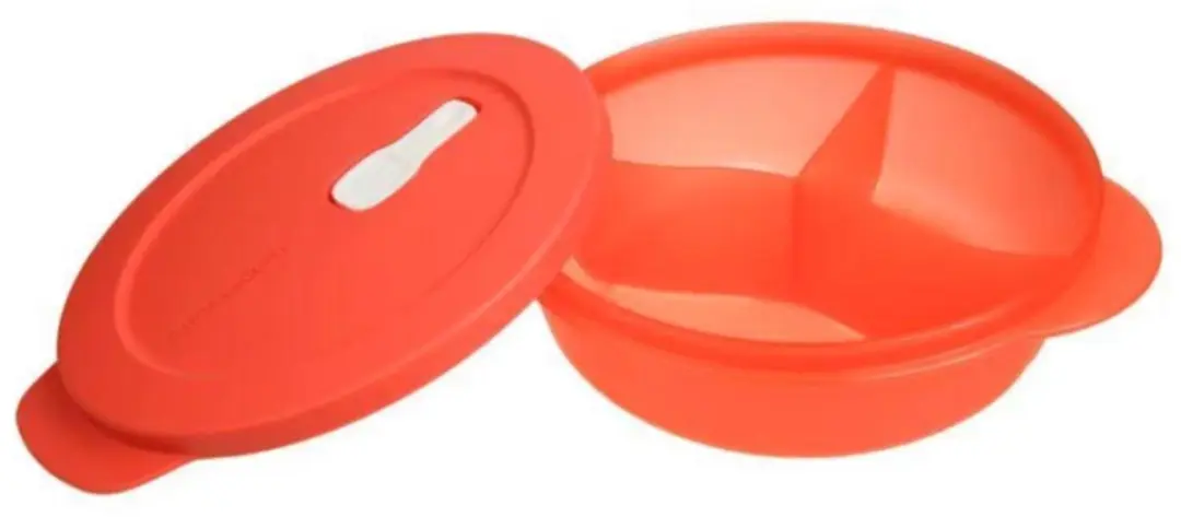 Tupperware Crystalwave Magnetron verdeel bord — ruim 1 liter