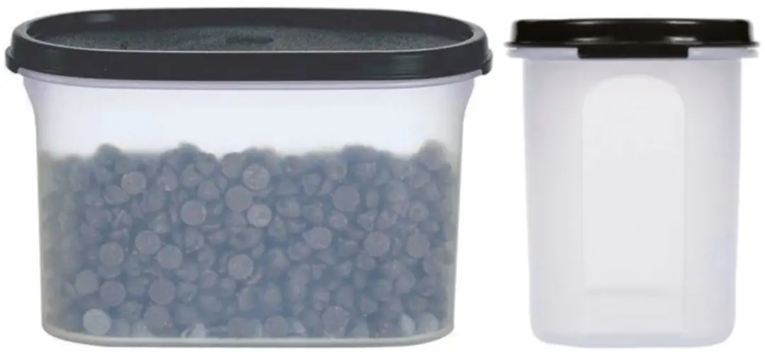 Tupperware Ruimtespaarders 1,1L (2 stuks) — zwart deksel