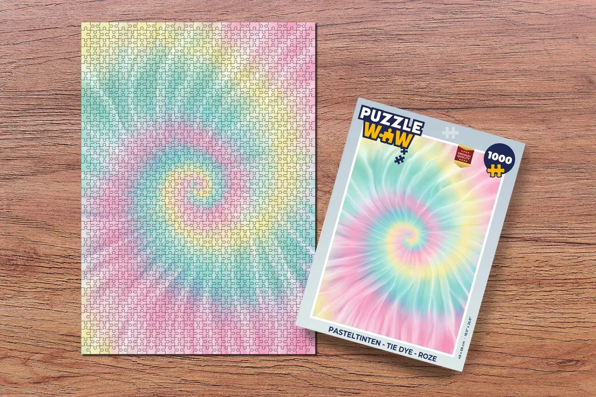 PuzzleWow Pasteltinten Tie Dye Legpuzzel 1000 Stuks