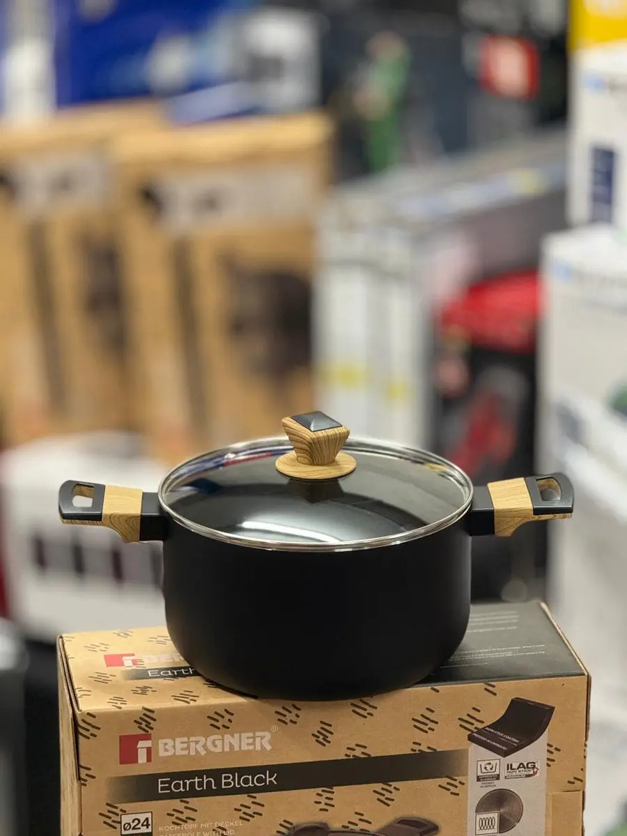 Bergner Earth Keukenpan, 24 cm, met deksel