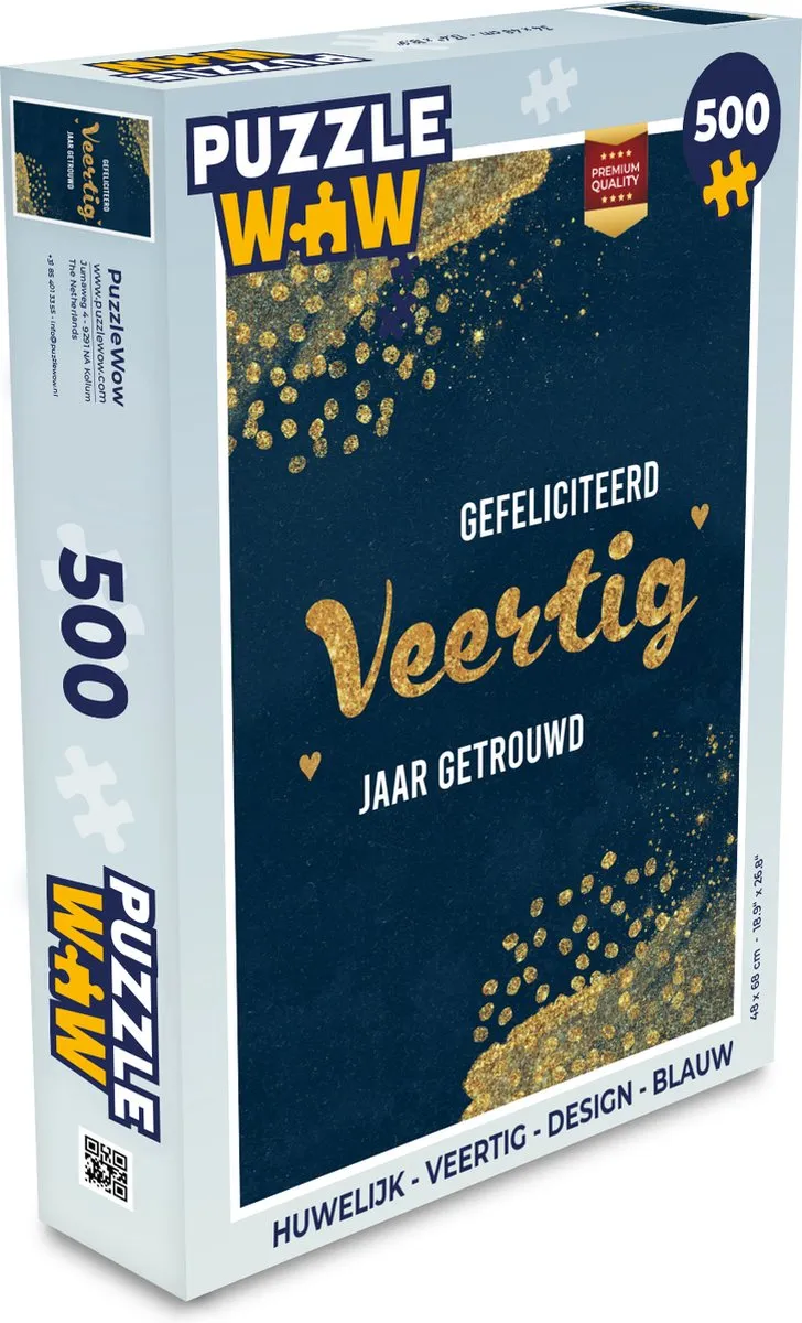 PuzzleWow Gefeliciteerd Veertig Jaar Getrouwd Legpuzzel 500 Stuks - Multicolor