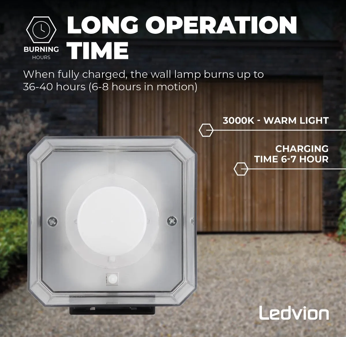 Ledvion Solar Wandlamp 0.5W 3000K - Zwart
