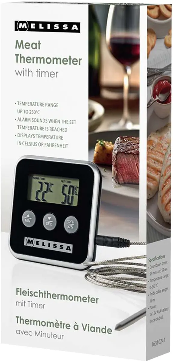 Melissa Vleesthermometer 16310241 - LCD - Alarmtimer - Zwart