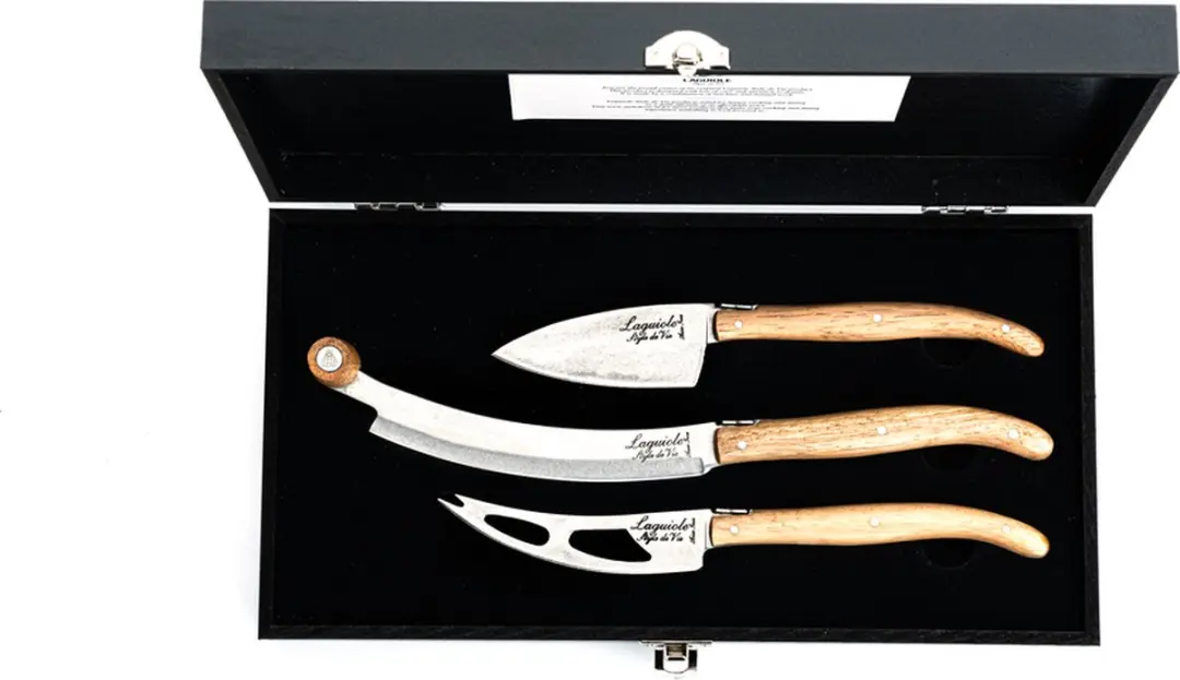Laguiole Style de Vie Kaasmessenset Luxury Line Eikenhout Stonewash