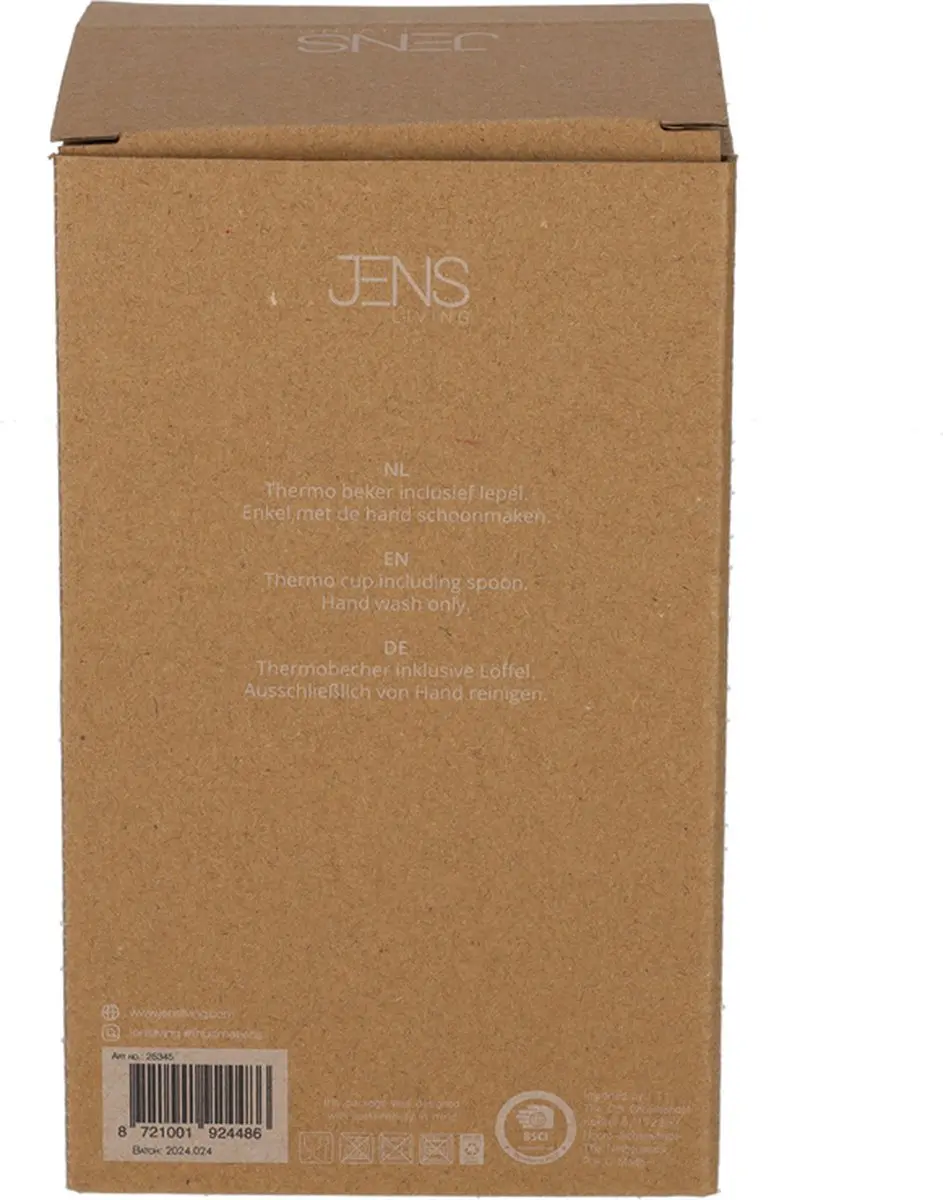 JENS Living Thermo Beker Jake Steengrijs - met lepel