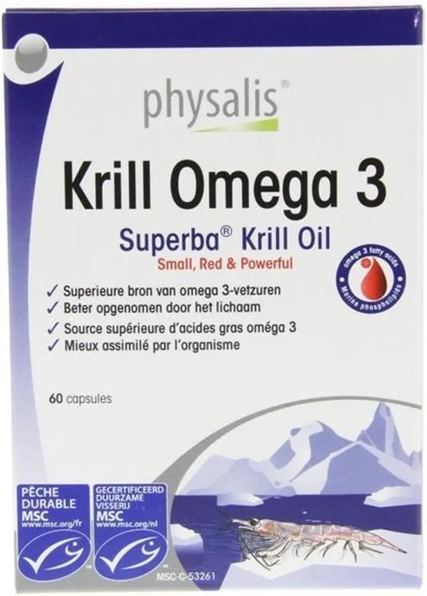 Physalis Krill Omega 3 Capsules - 60 Stuks