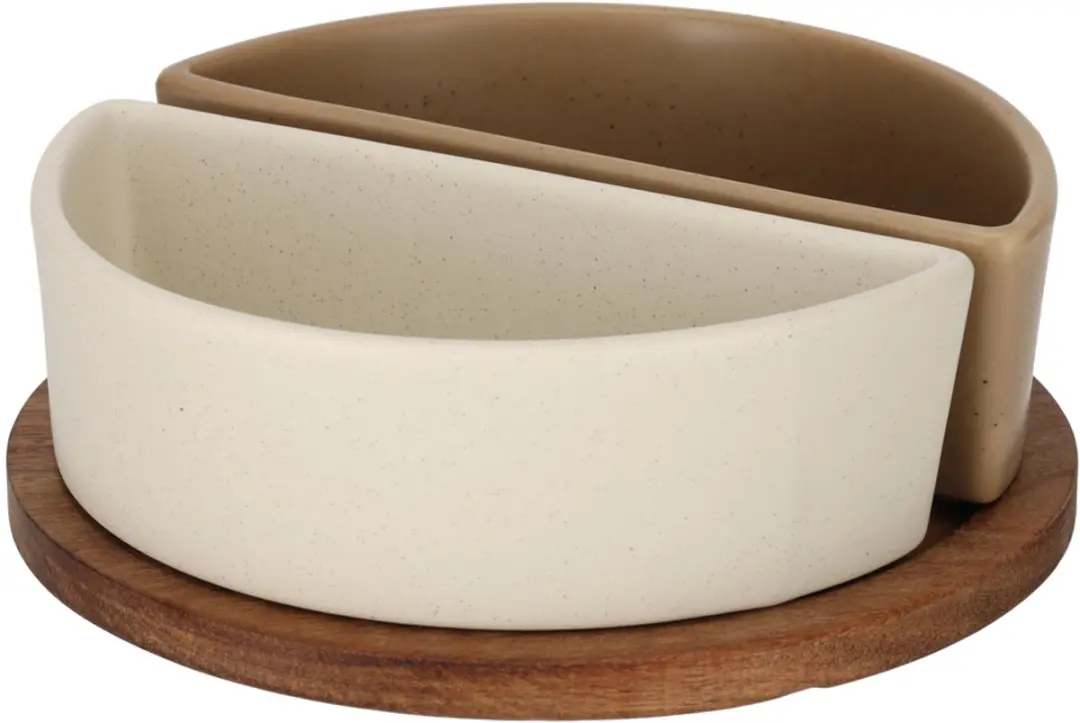 JENS Living Serveerset Faas Wit/Taupe
