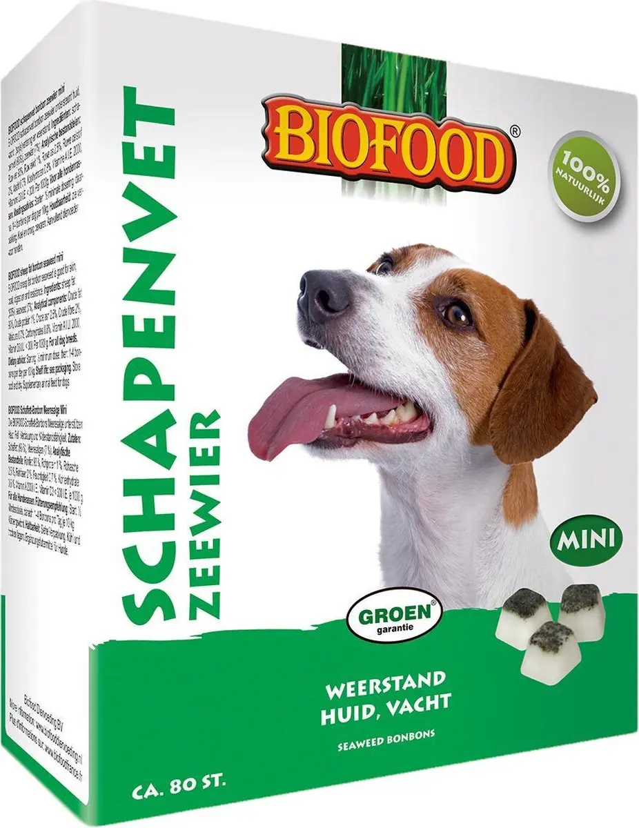 BF Petfood Biofood Schapenvet Mini Bonbons Zeewier 80 Stuks