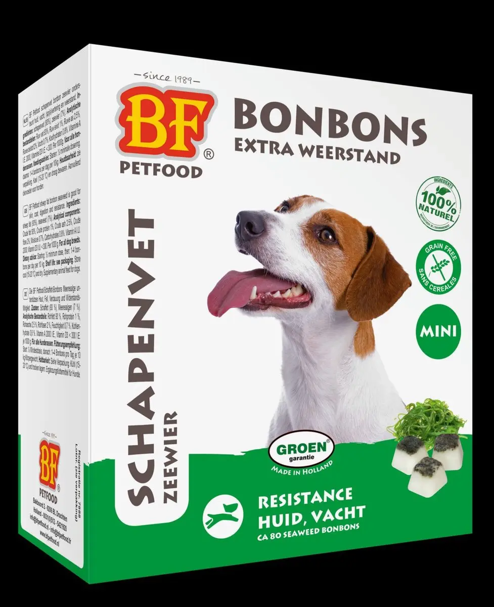 BF Petfood Biofood Schapenvet Mini Bonbons Zeewier 80 Stuks