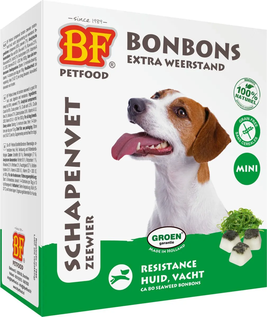BF Petfood Biofood Schapenvet Mini Bonbons Zeewier 80 Stuks