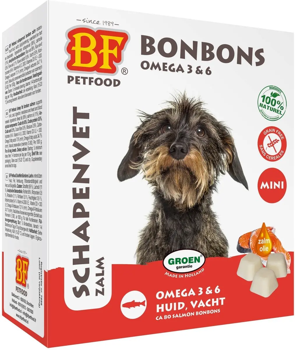 BF Petfood Biofood Schapenvet Mini - Zalm 80 Stuks