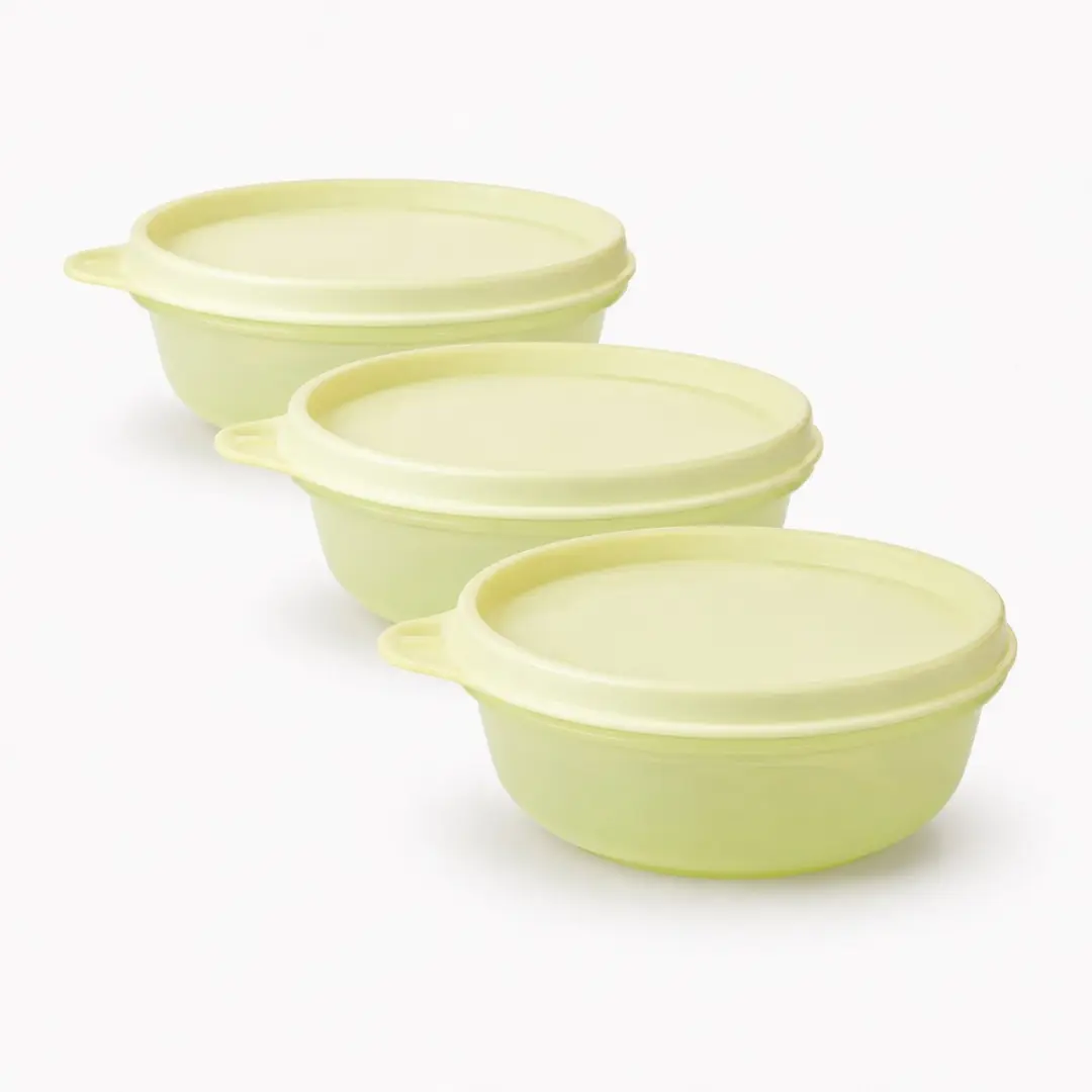 Tupperware ruimteschaaltjes geel in een set van 3