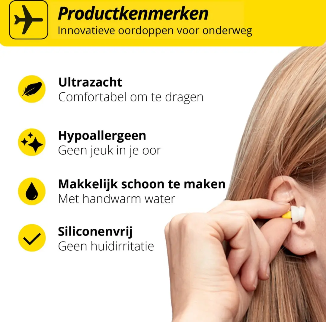 Alpine FlyFit Vliegtuig Oordopjes M/L - SNR 17dB - Geel