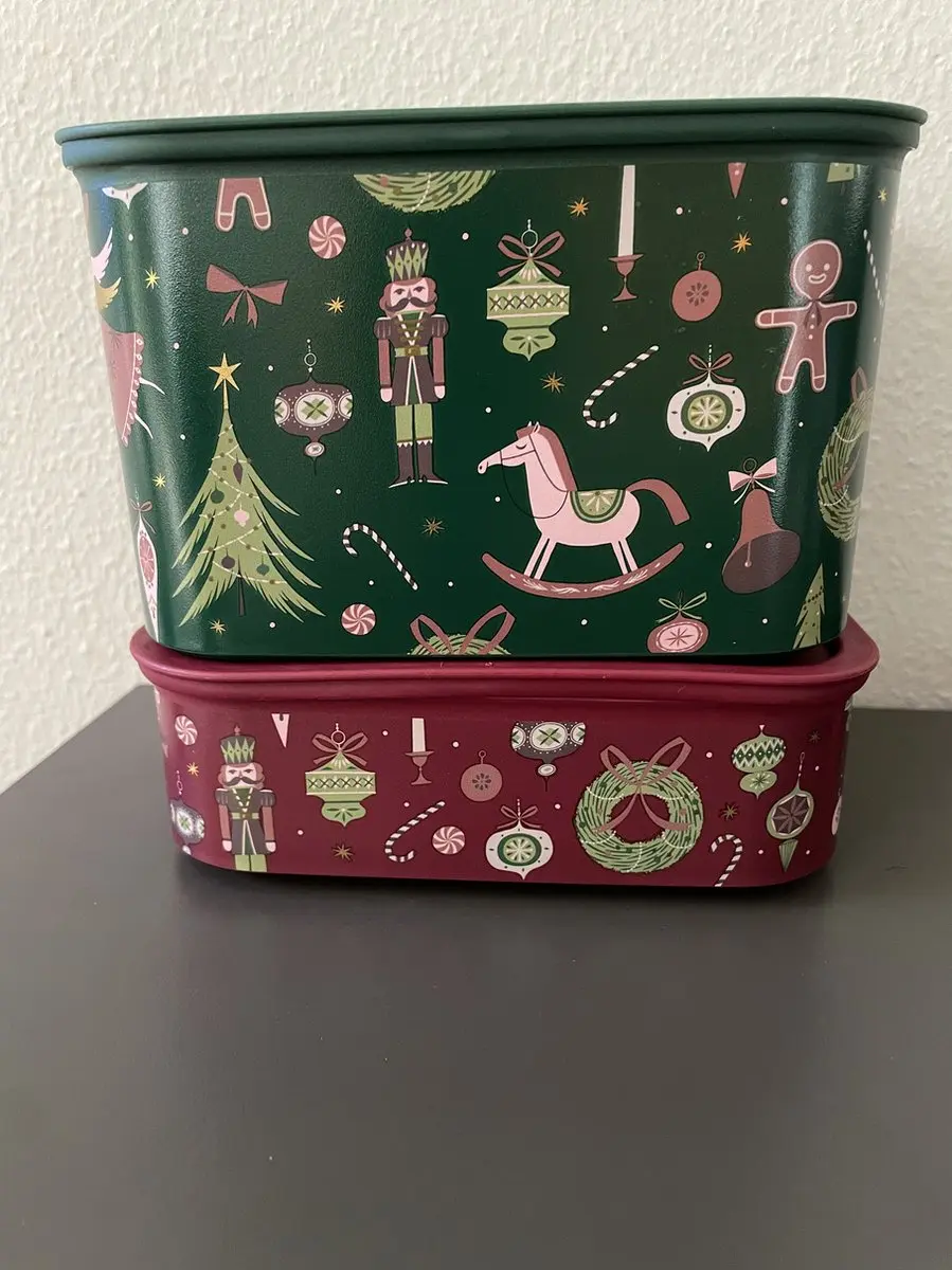 Tupperware kerst koektrommels set van 2