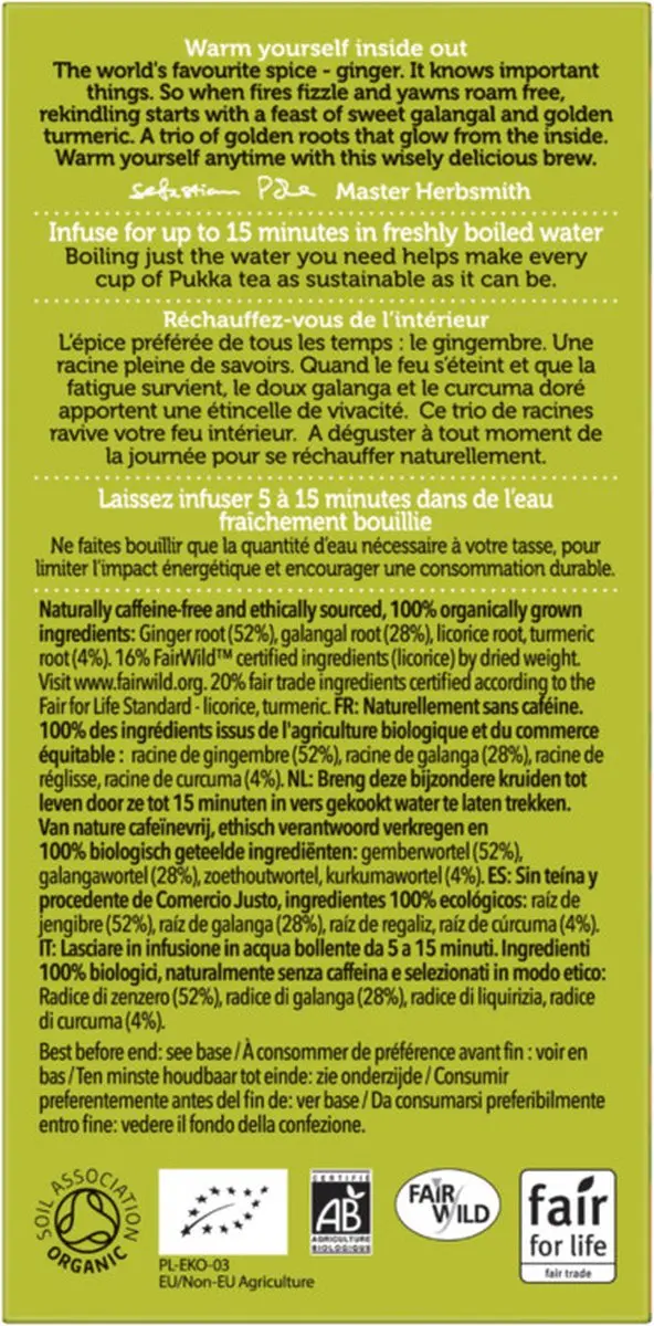 Pukka Three Ginger Biologische Thee 20 Zakjes
