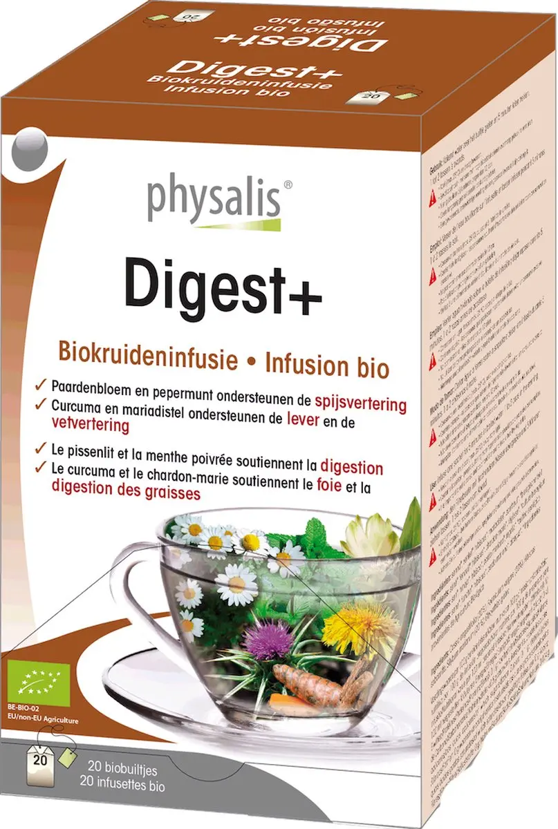 Physalis Biologische Theezakjes Digest+ 20 Stuks