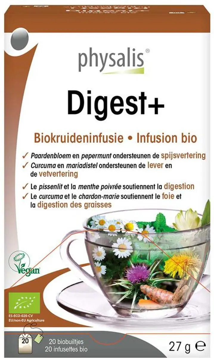 Physalis Biologische Theezakjes Digest+ 20 stuks