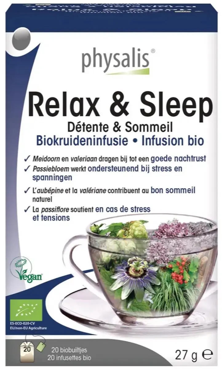 Physalis Relax & Sleep Bio Thee 20 Zakjes
