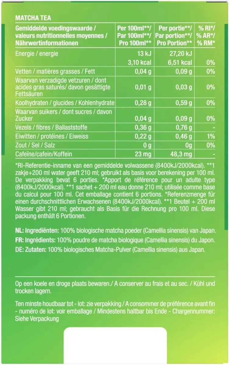 Purasana Matcha Tea BIO - 6x2g