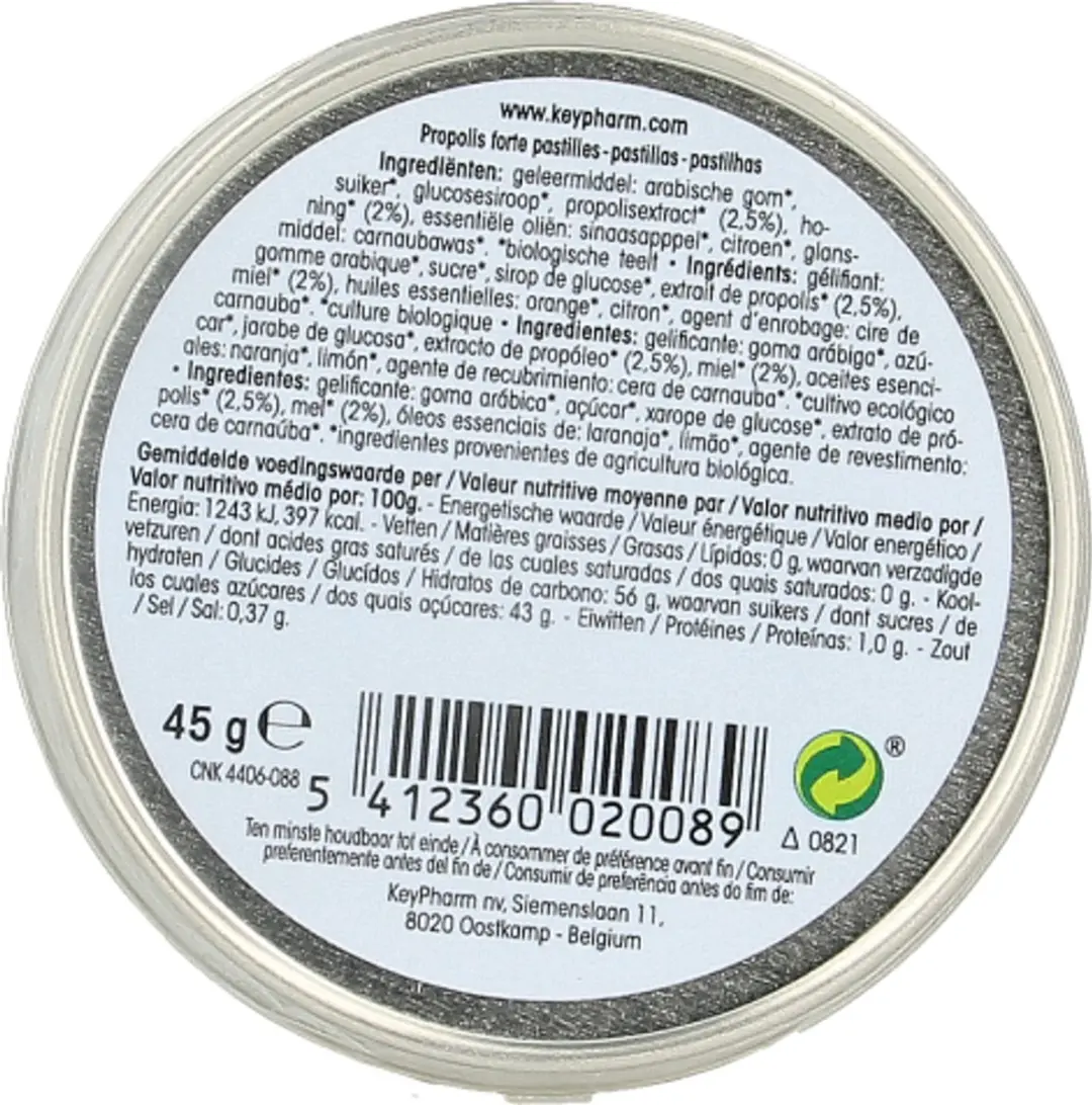 Physalis Propolis Forte Pastilles Bio - 45 Gram