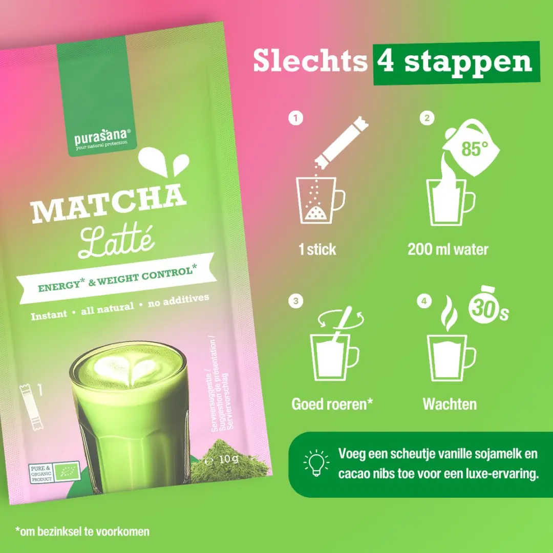 Purasana Latté Matcha BIO - 6x10g