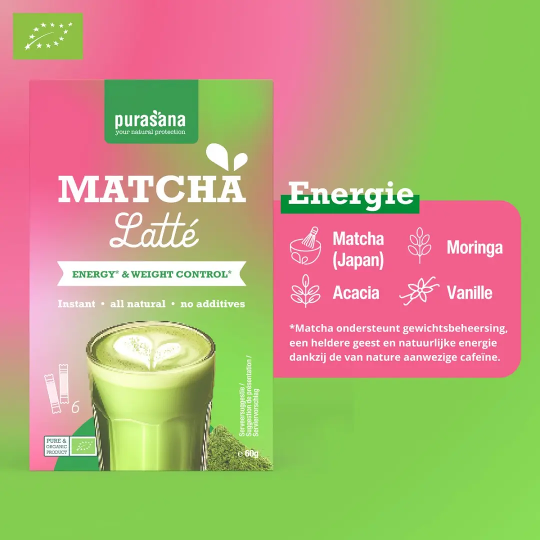 Purasana Latté Matcha BIO - 6x10g