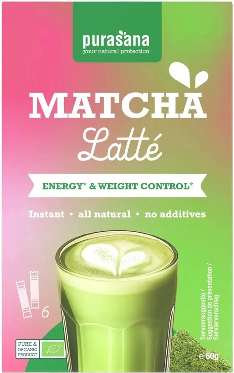 Purasana Latté Matcha BIO - 6x10g
