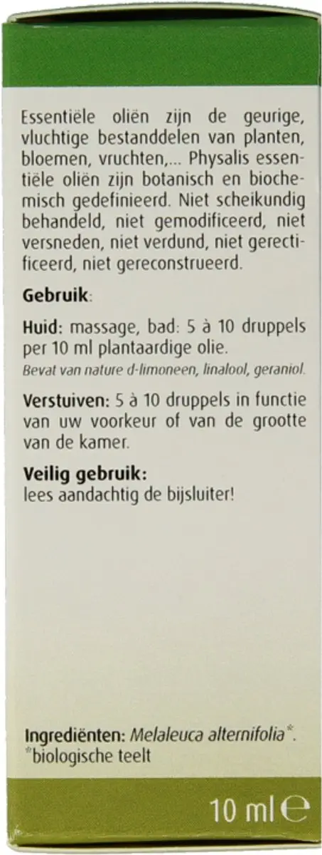 Physalis Tea Tree Bio 10ml - 10 Stuks